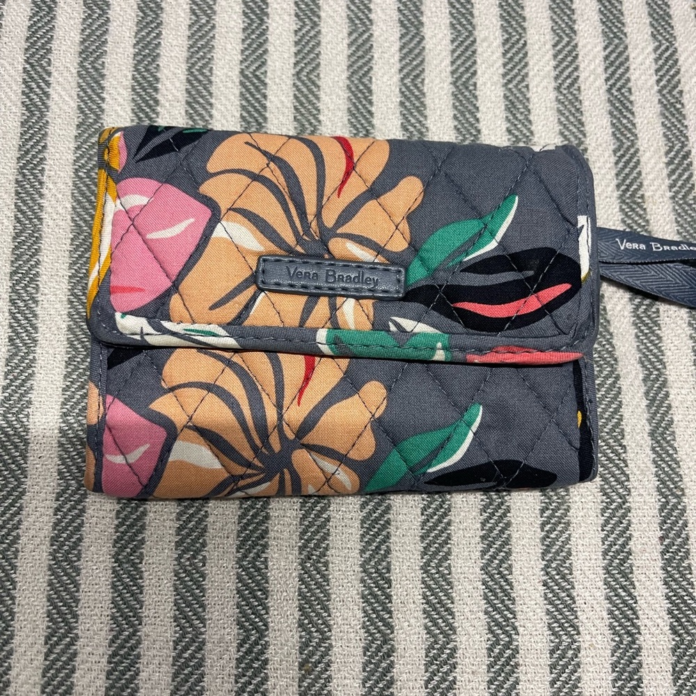 Vera Bradley Quilted Floral‎ Wallet - Gray and Multicolor